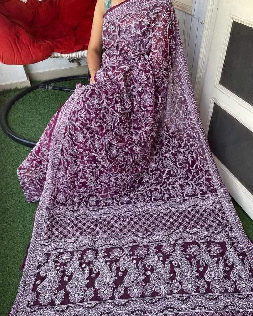 Allover Chikankaari Handwork Saree