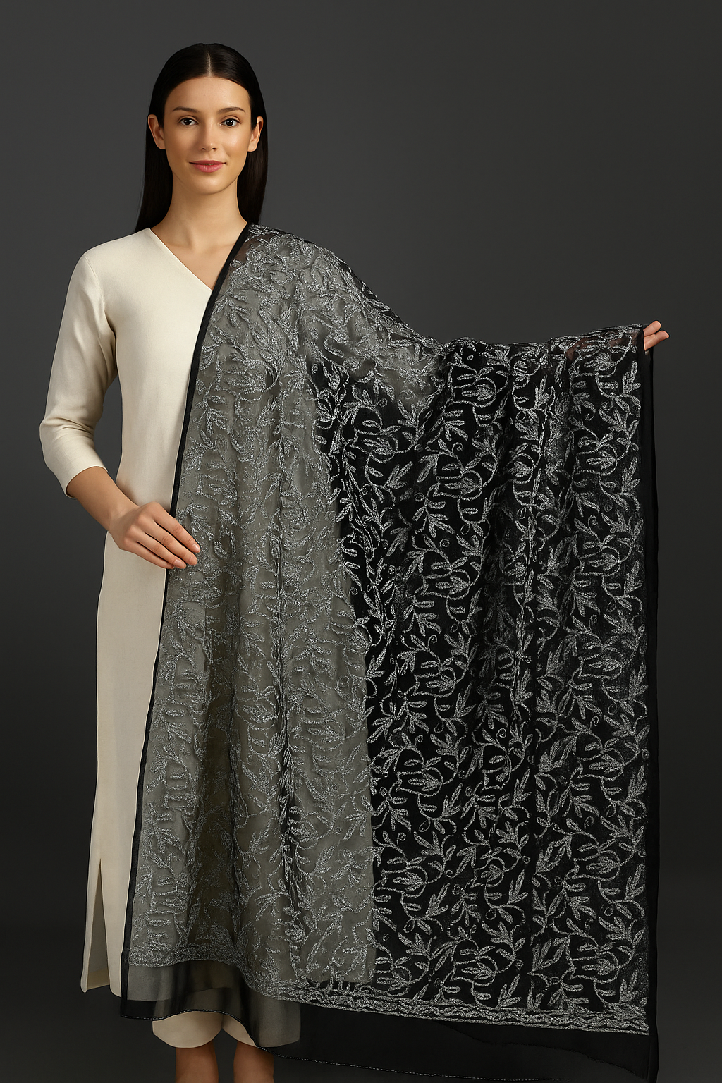 Chikankaari Tepchi Dupatta