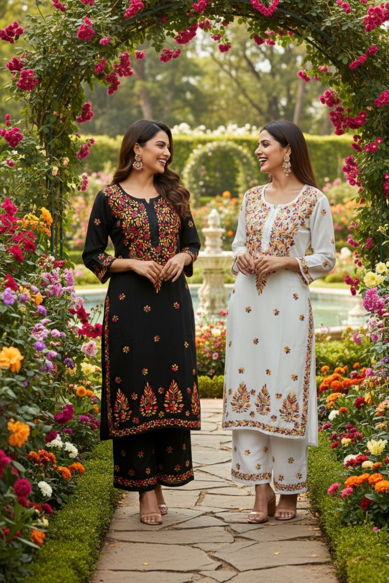 Chikankari Handwork Plazo Set