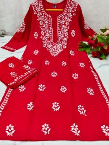 Chikankaari Handwork Kurti Palazo Set