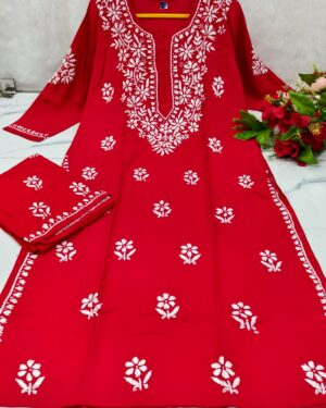 Chikankaari Handwork Kurti Palazo Set
