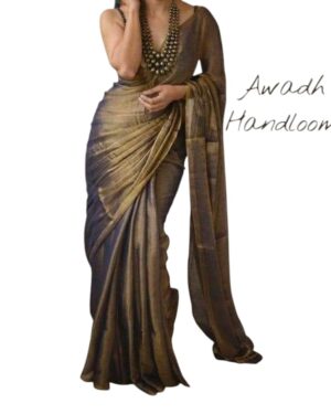 Pure Tissue Linen Saree
