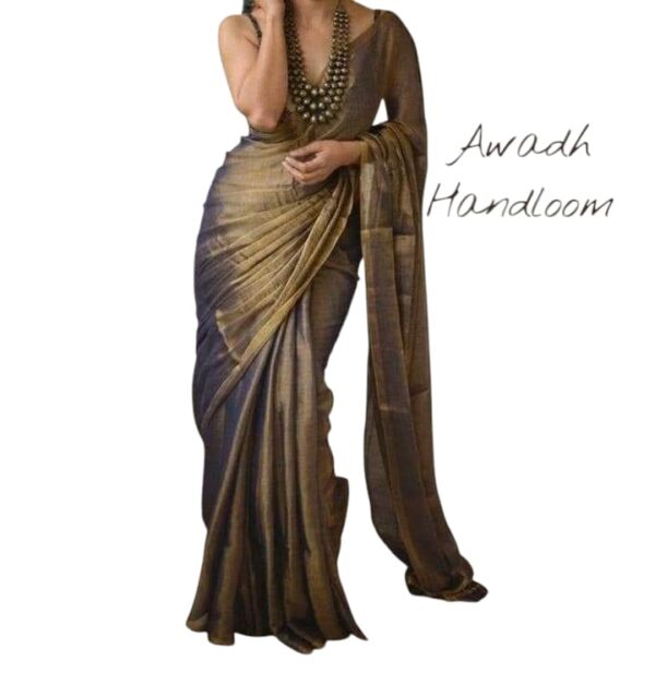 Pure Tissue Linen Saree