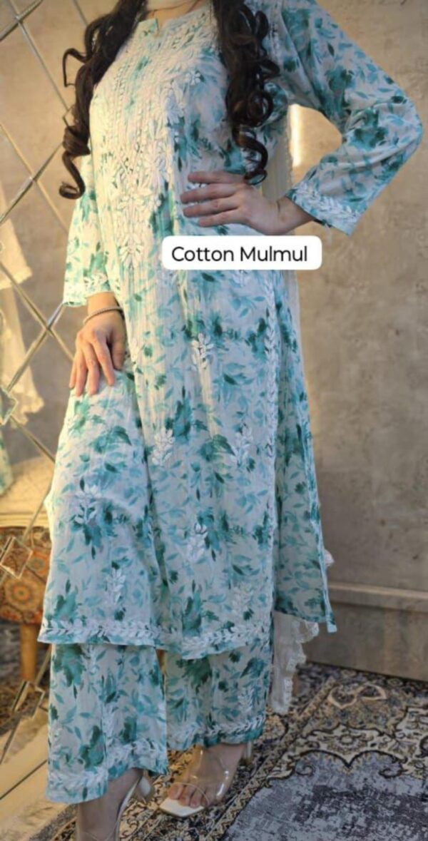 MULMUL COTTON KURTI & MULMUL PLAZO SET
