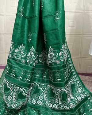Pure Tussar Silk Chikankaari Handwrok Saree