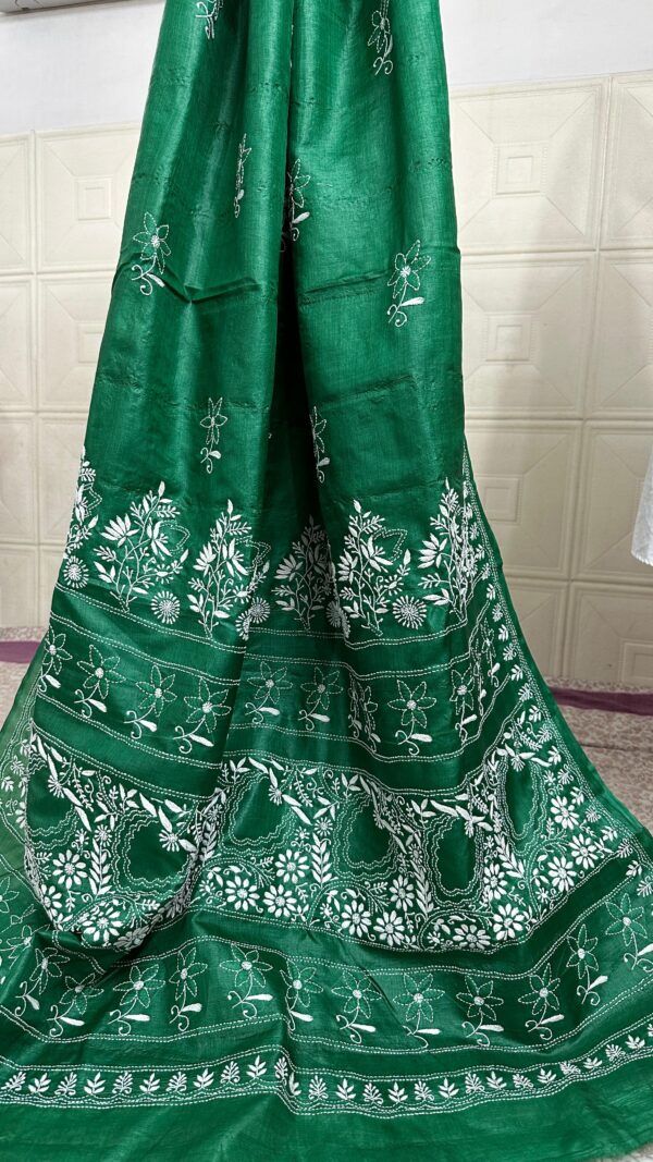 Pure Tussar Silk Chikankaari Handwrok Saree