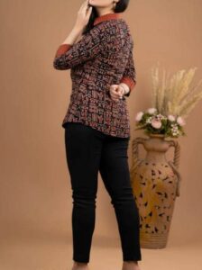 Natural Dye Ajrakh Cotton Ladies Shirt